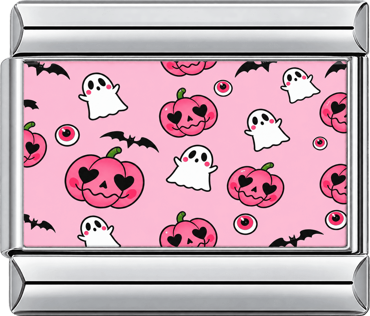 Cute Pink Pumpkin Ghost Single Charm