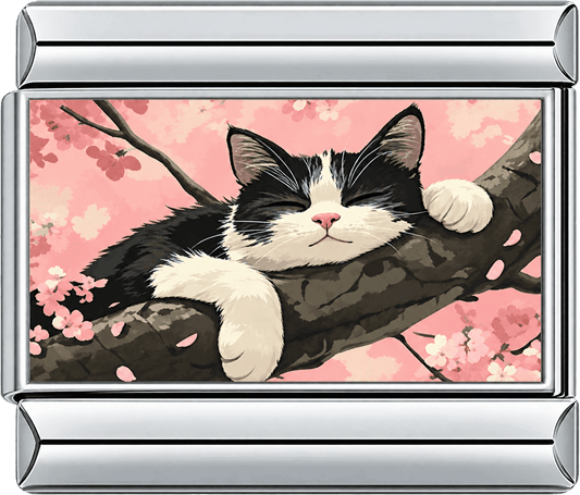 Sleeping Blossom Cat Single Charm