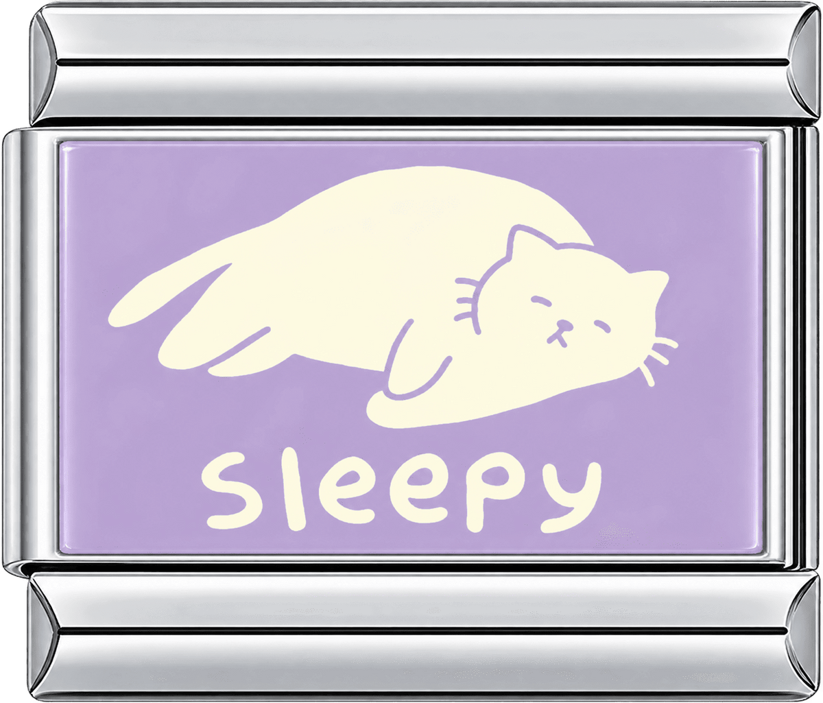 Sleepy Lavender Cat Single Charm