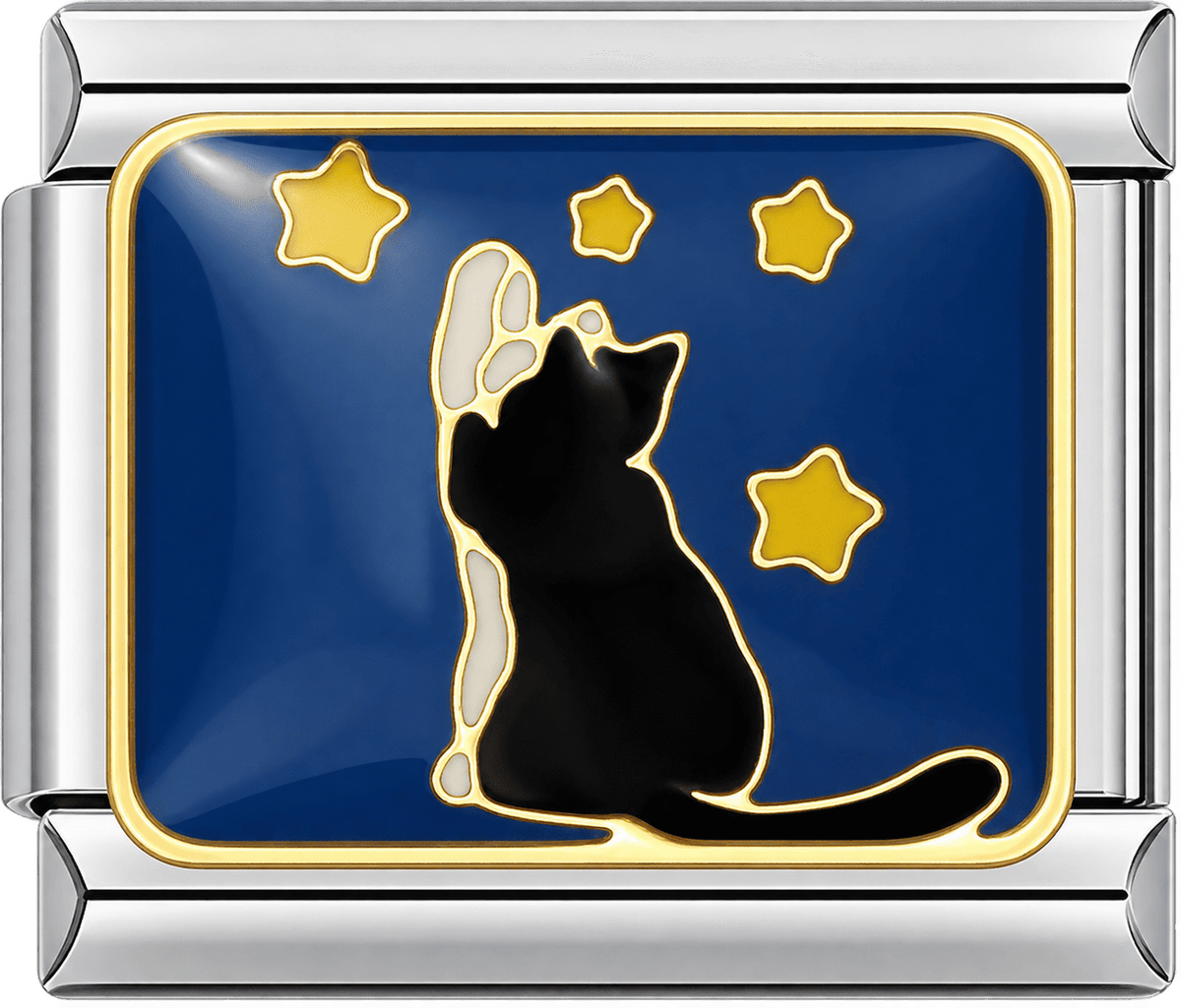Starry Night Cat Single Charm