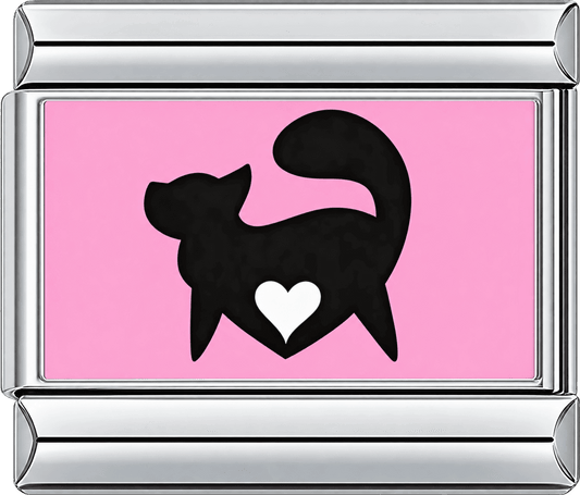 Black Cat Heart Single Charm