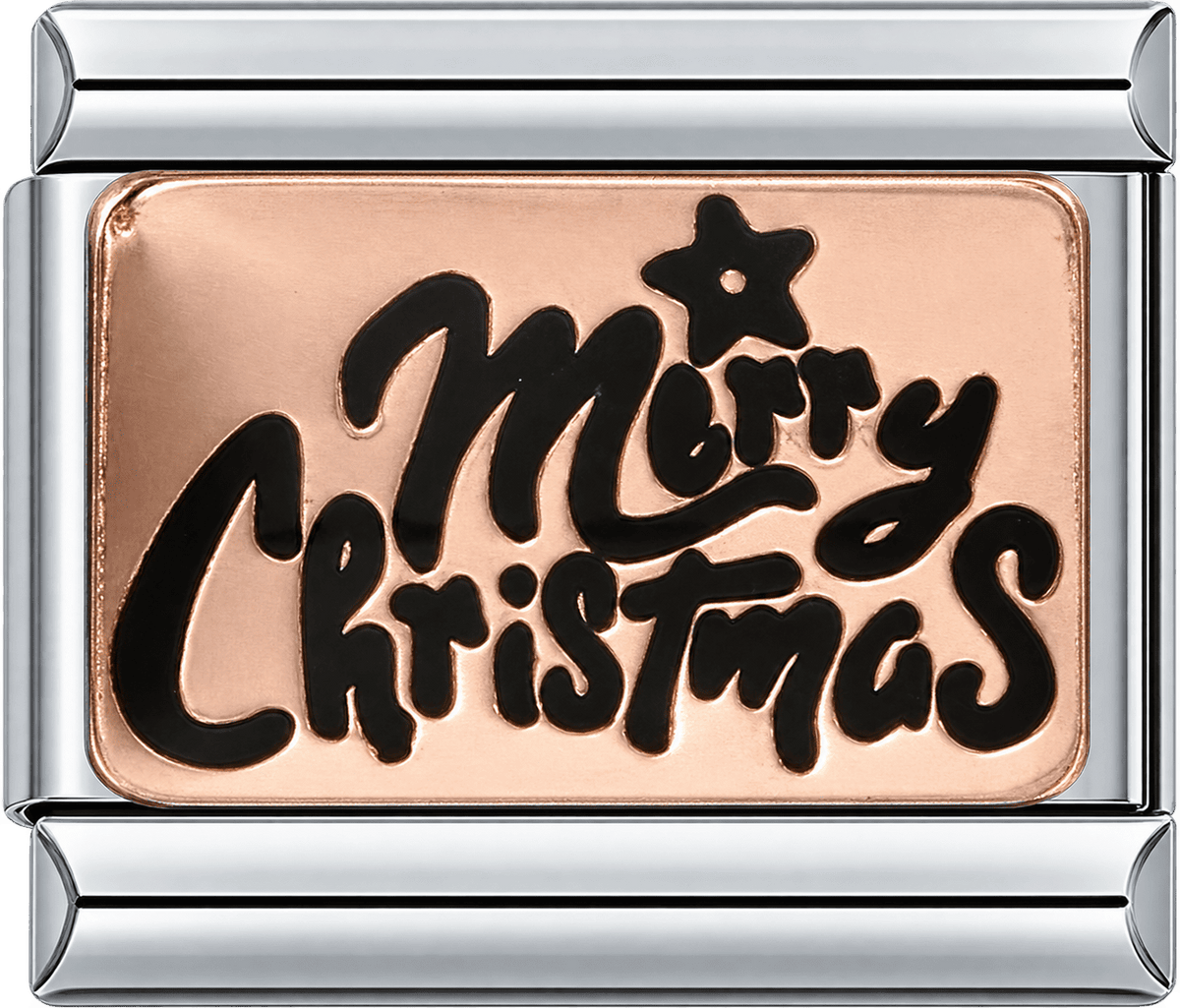 Festive Merry Christmas Script Single Charm