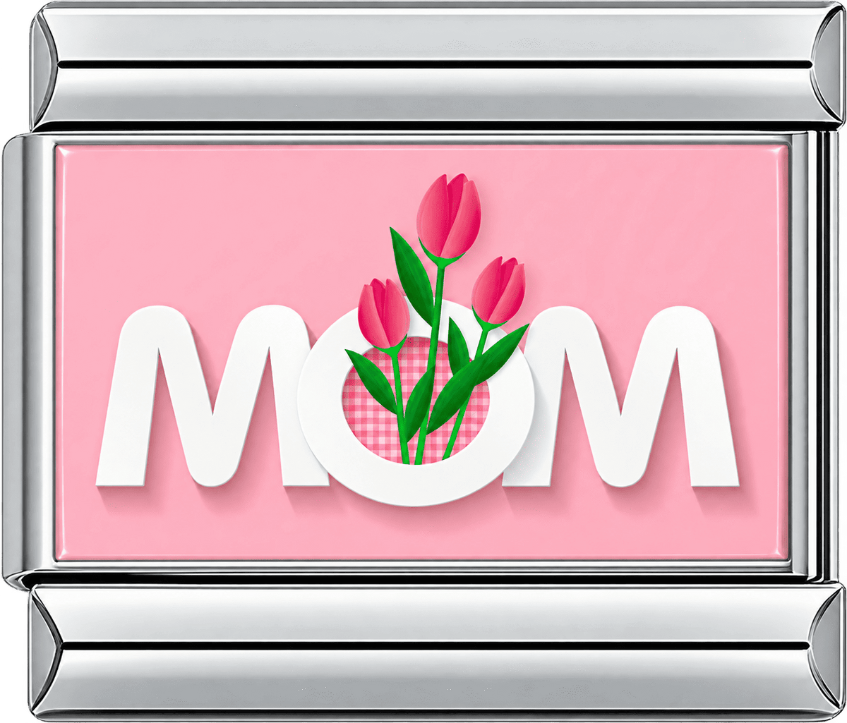 MOM Pink Tulips Single Charm