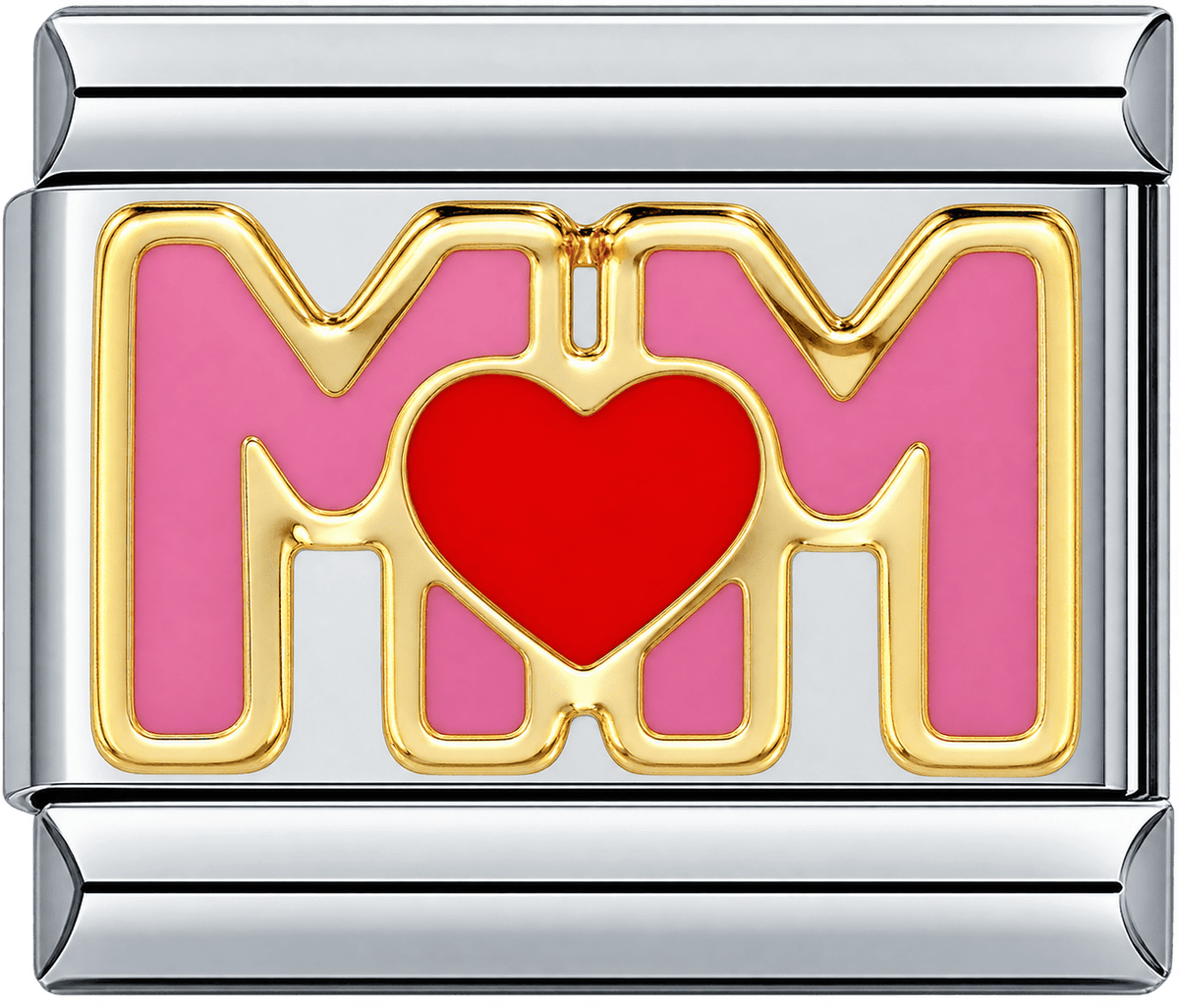 Pink Mom Heart Single Charm
