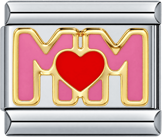 Pink Mom Heart Single Charm