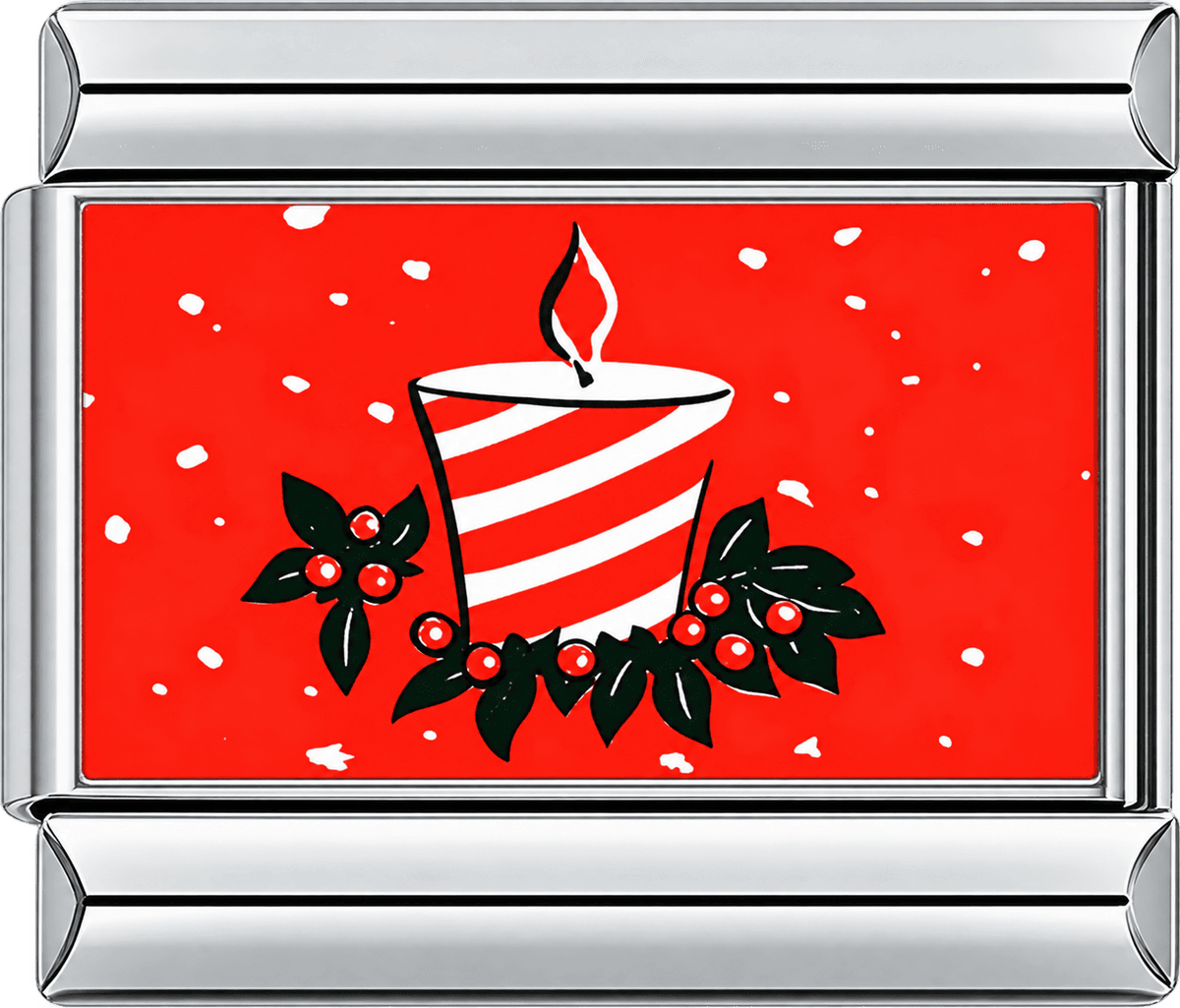 Striped Christmas Candle Single Charm