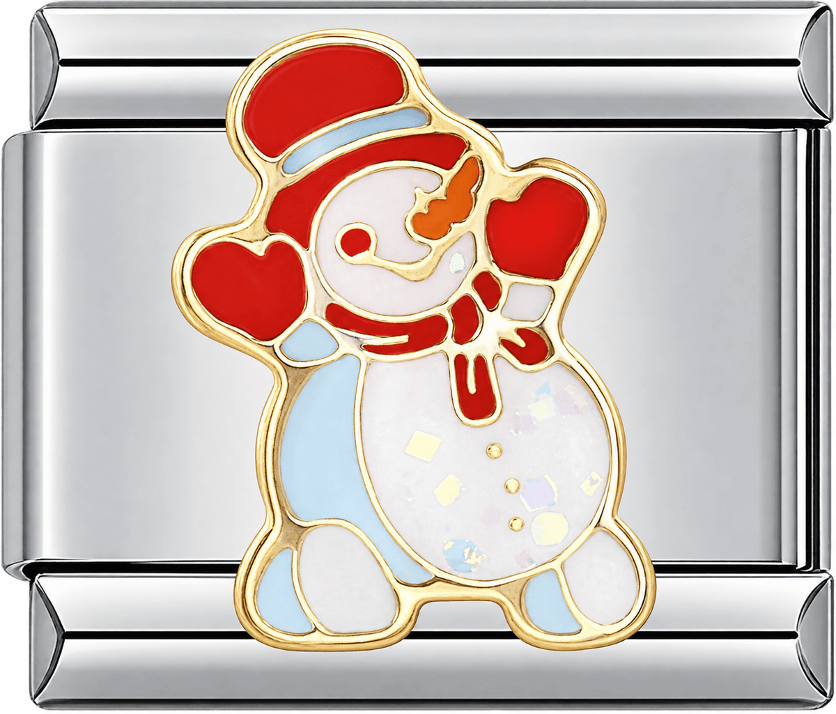 Heart Hug Snowman Single Charm