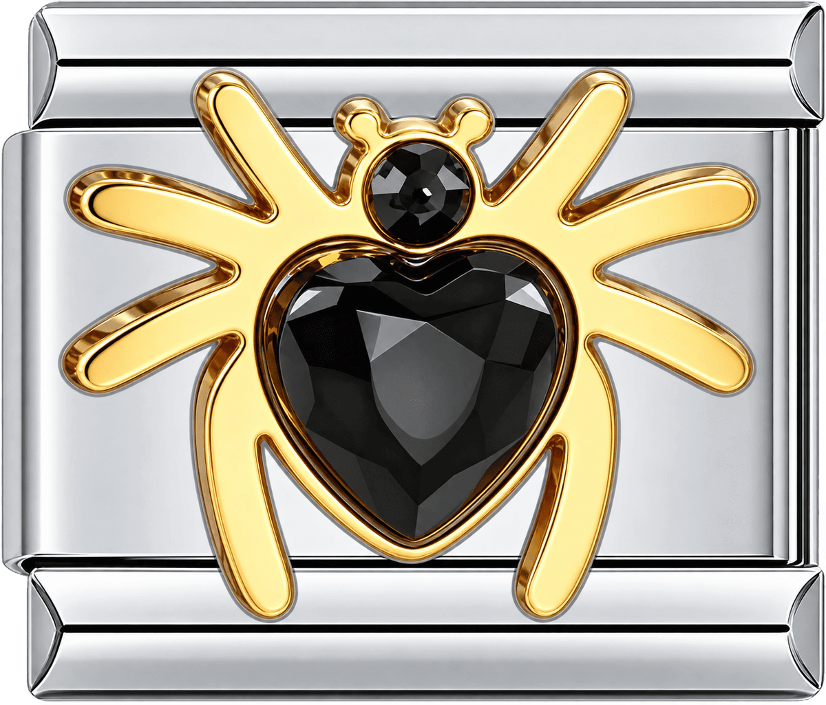 Black Heart Spider Single Charm