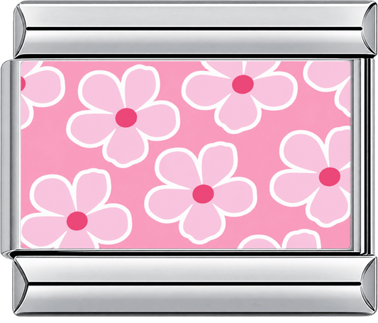 Pink Floral Pattern Single Charm