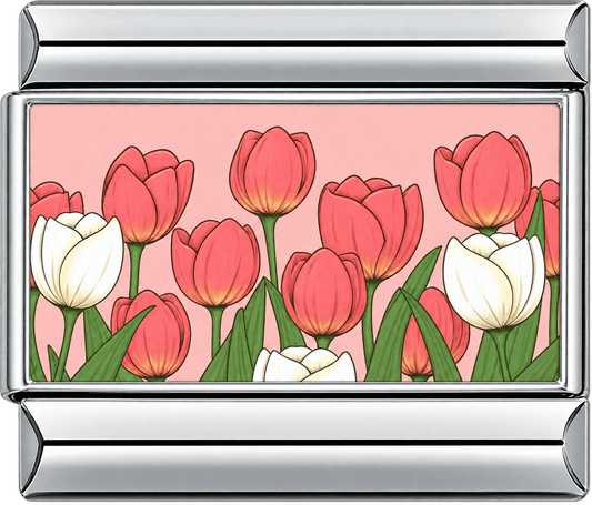 Pink Tulip Garden Single Charm