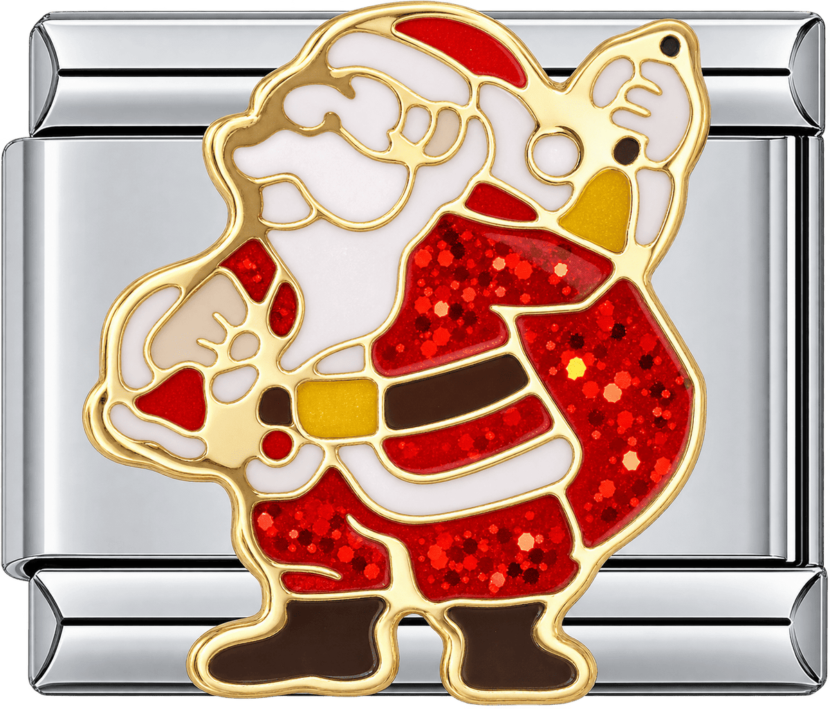 Santa & Reindeer Glitter Single Charm