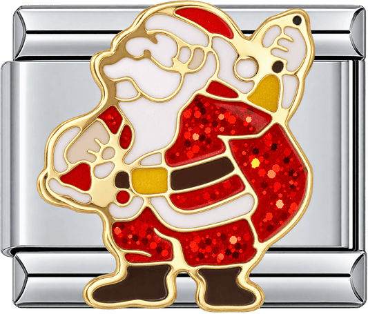 Santa & Reindeer Glitter Single Charm