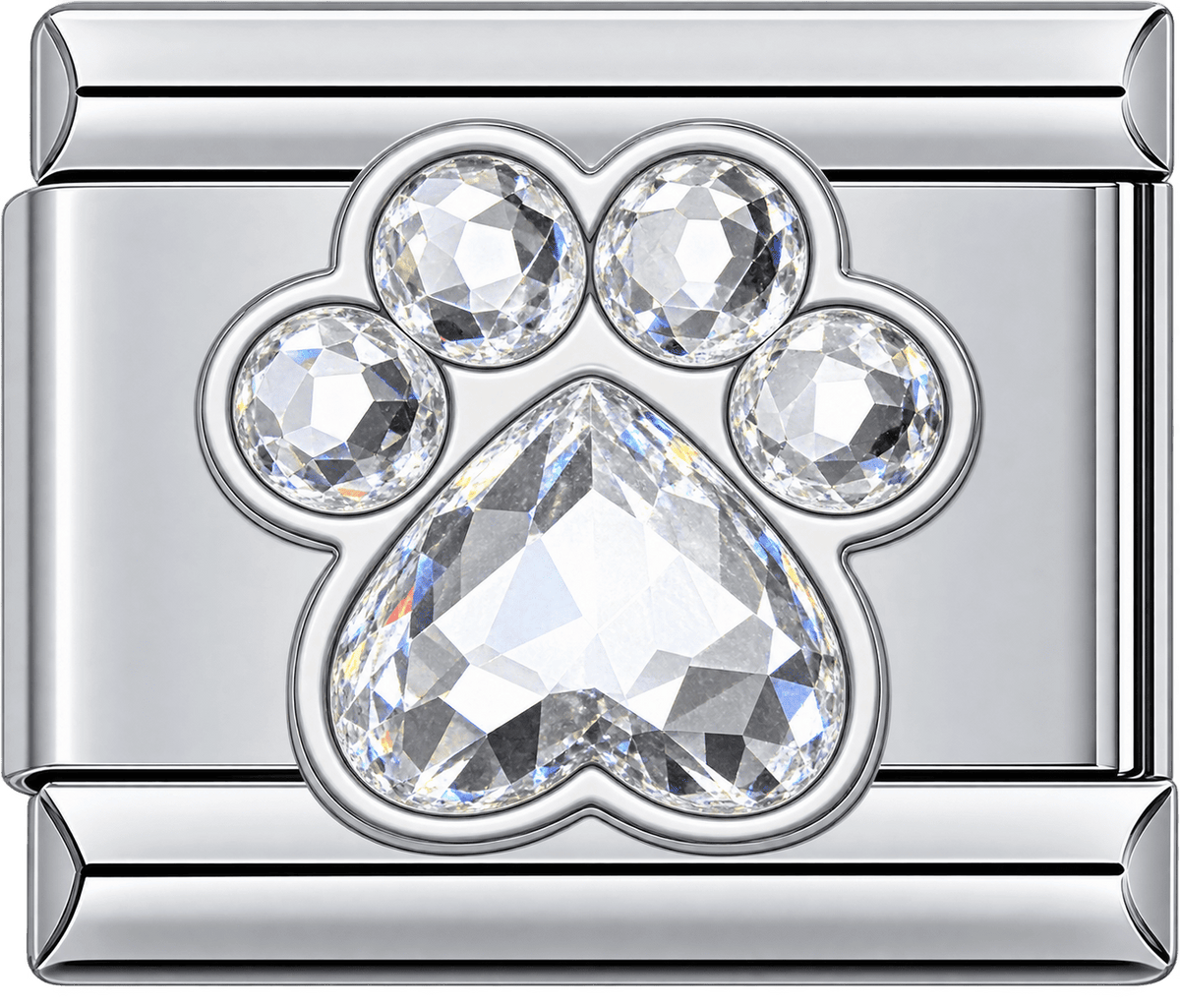 Crystal Paw Print Single Charm