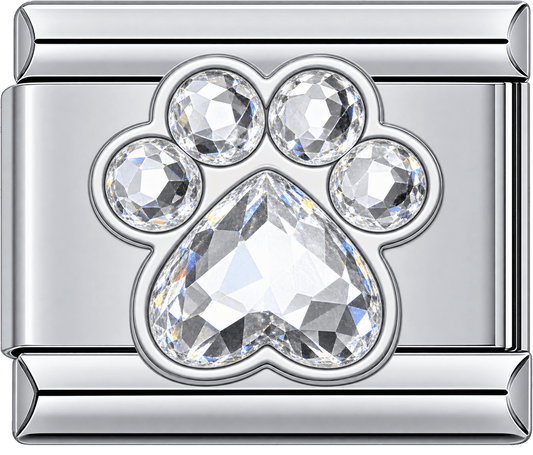 Crystal Paw Print Single Charm