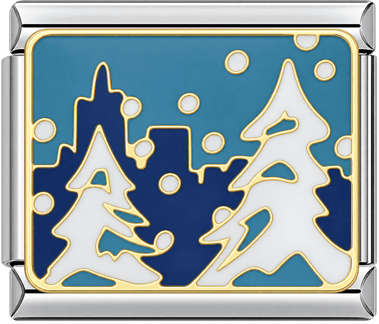 Silent Night Winter Scene Single Charm