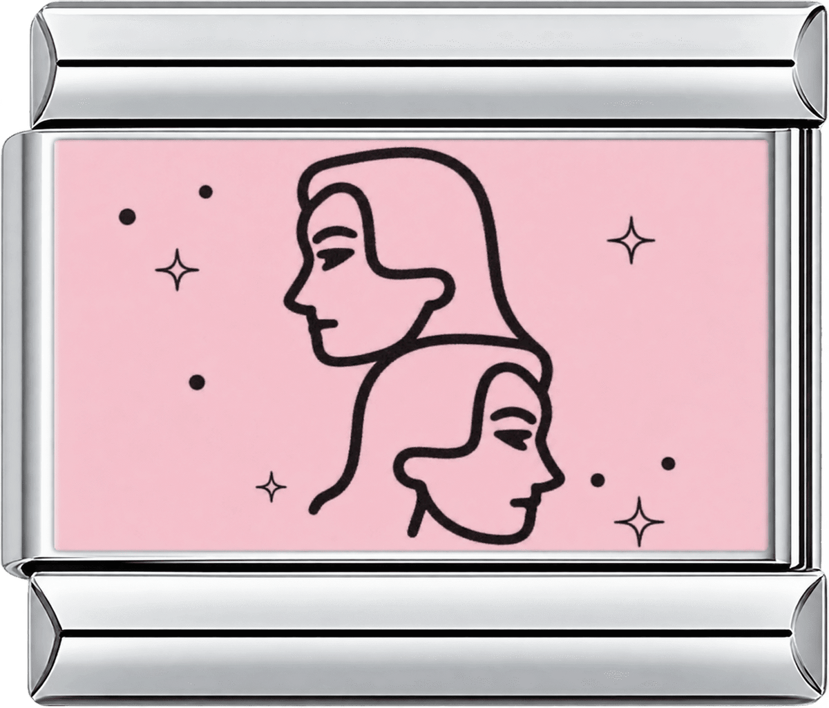 Pink Gemini Single Charm
