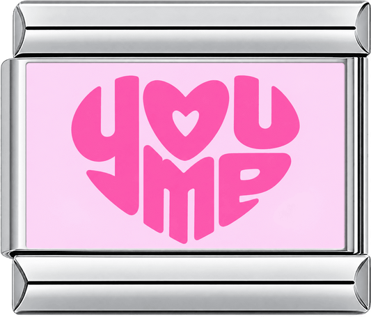 Pink Heart You & Me Single Charm