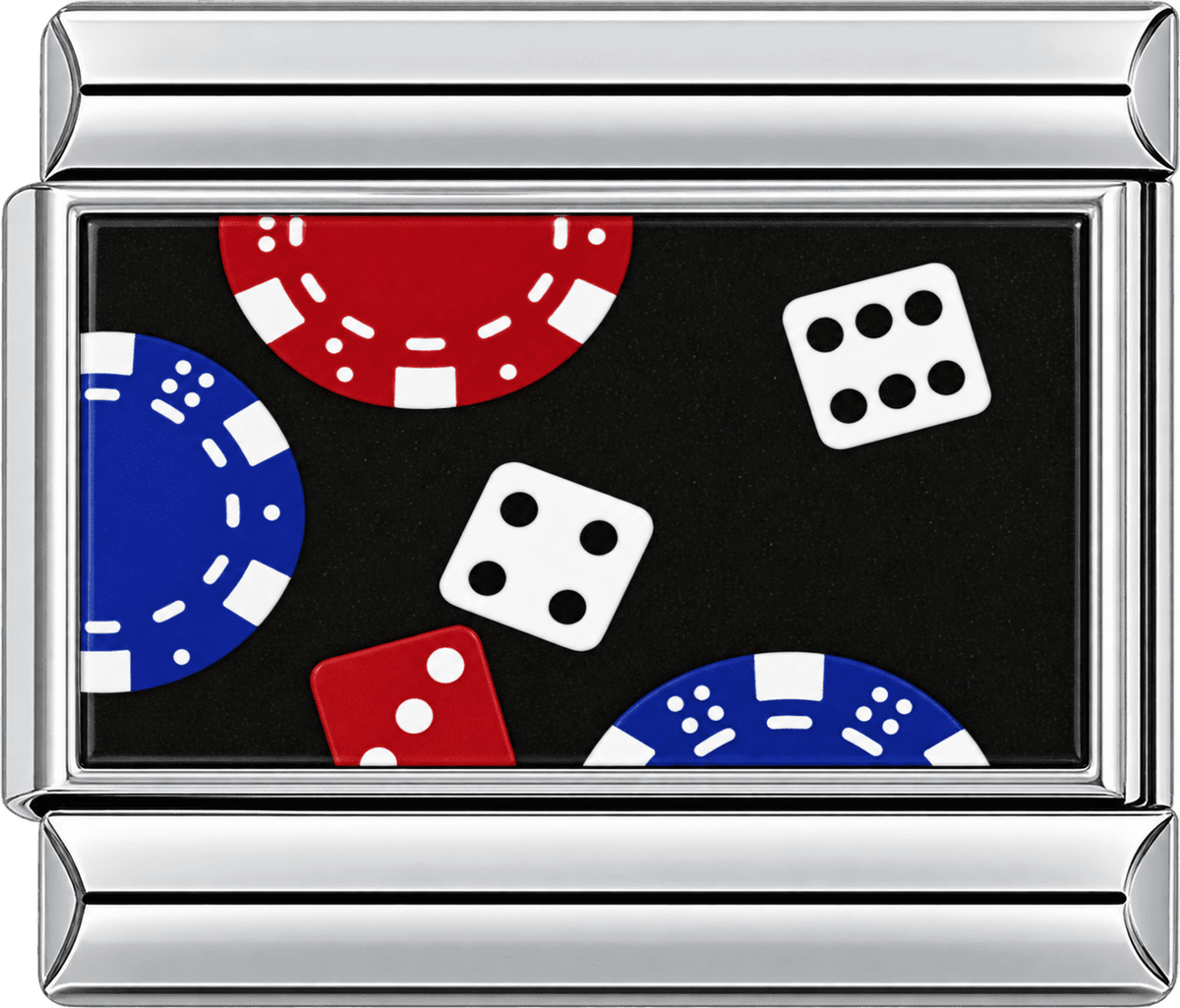 Poker Chips & Dice Single Charm