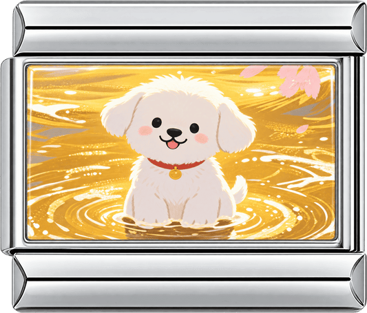 Golden Puppy Single Charm