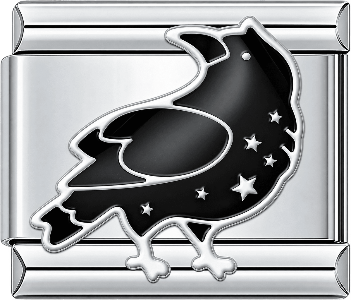 Starry Black Raven Single Charm