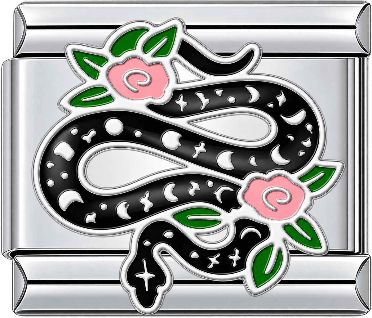 Celestial Snake & Roses Halloween Single Charm