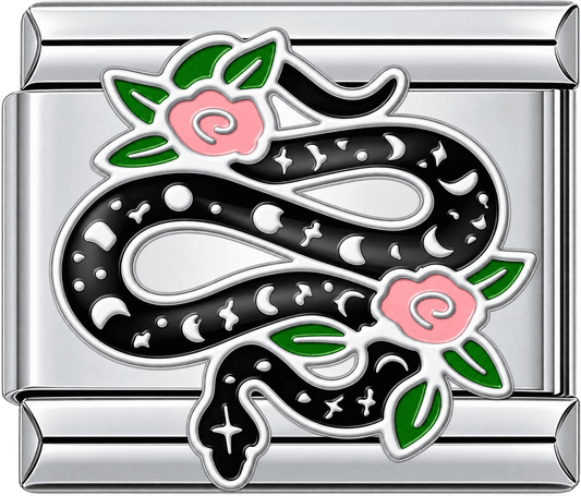 Celestial Snake & Roses Halloween Single Charm