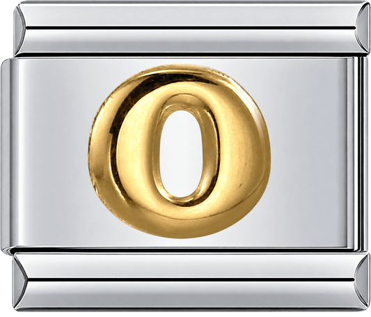 Gold Number 0 Single Charm