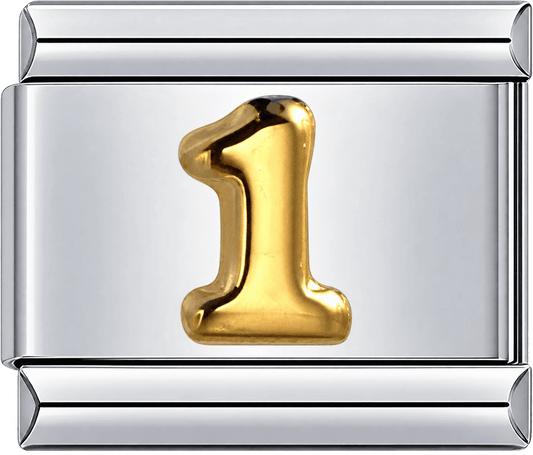 Gold Number 1 Single Charm