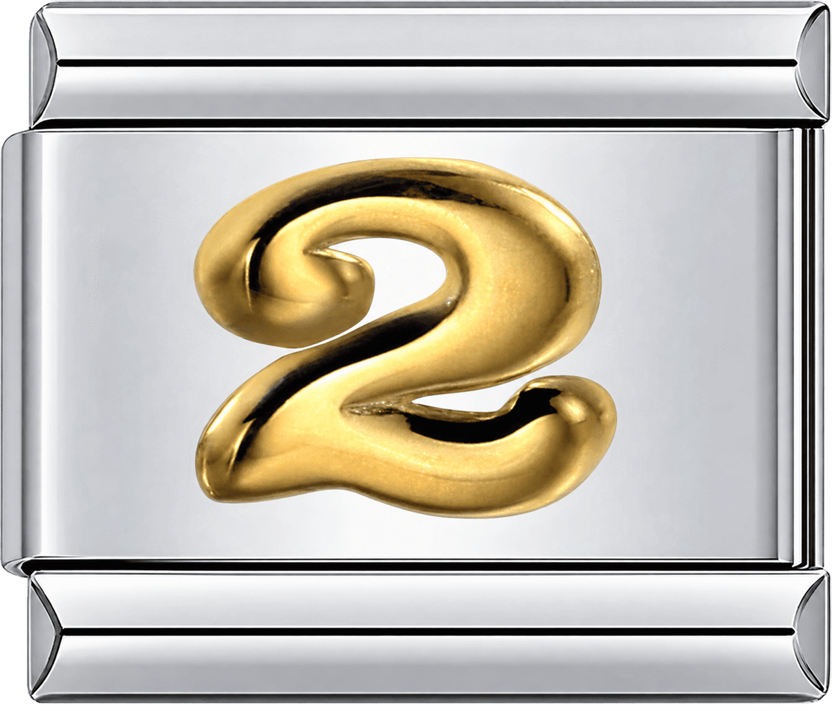 Gold Number 2 Single Charm