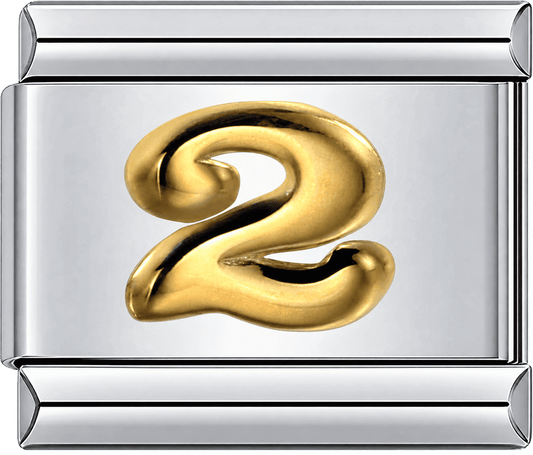 Gold Number 2 Single Charm