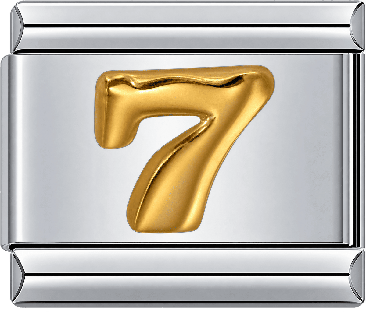 Gold Number 7 Single Charm