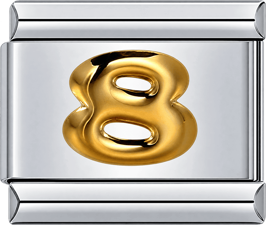 Gold Number 8 Single Charm