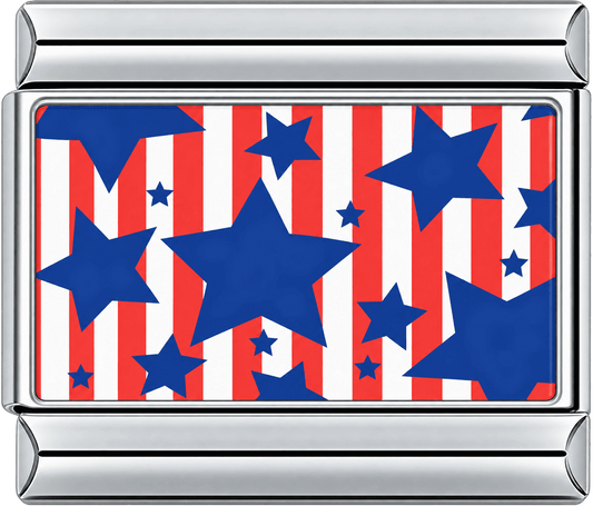 Patriotic Stars & Stripes Single Charm