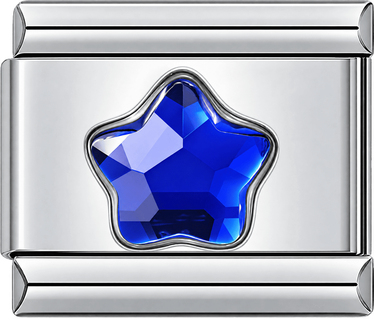 Sapphire Blue Crystal Star Single Charm