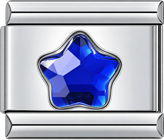 Sapphire Blue Crystal Star Single Charm