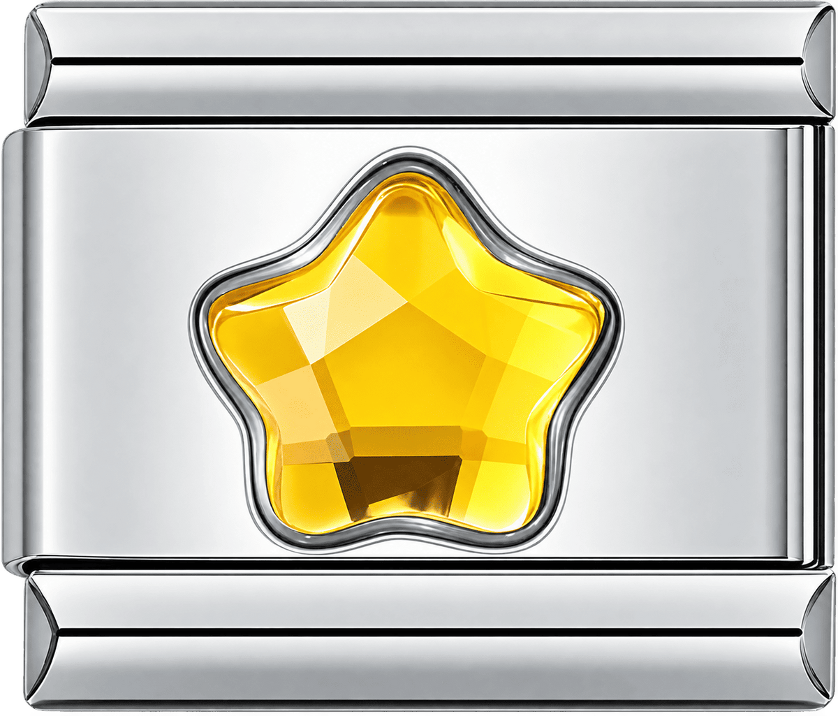Golden Yellow Crystal Star Single Charm