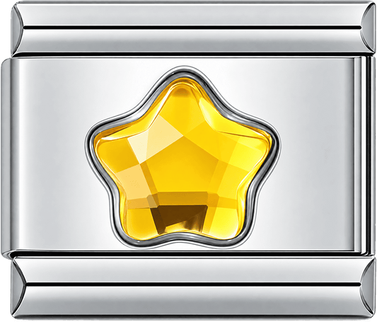 Golden Yellow Crystal Star Single Charm