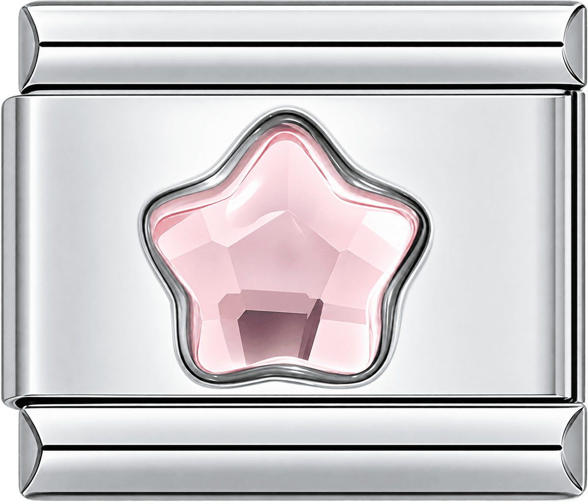 Blush Pink Crystal Star Single Charm