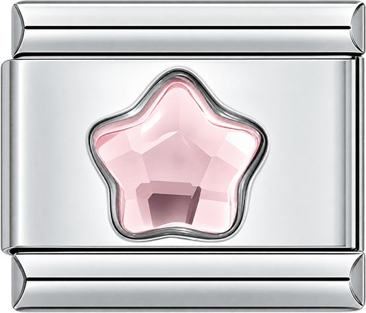 Blush Pink Crystal Star Single Charm