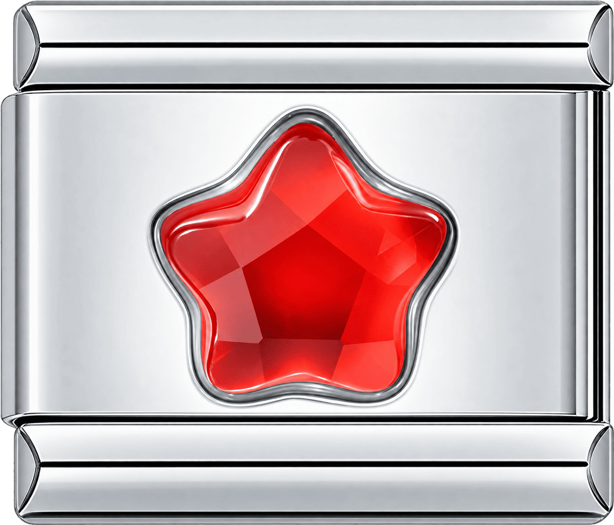 Ruby Red Crystal Star Single Charm