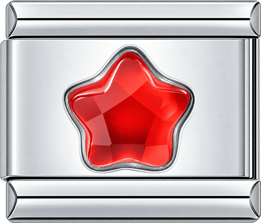 Ruby Red Crystal Star Single Charm