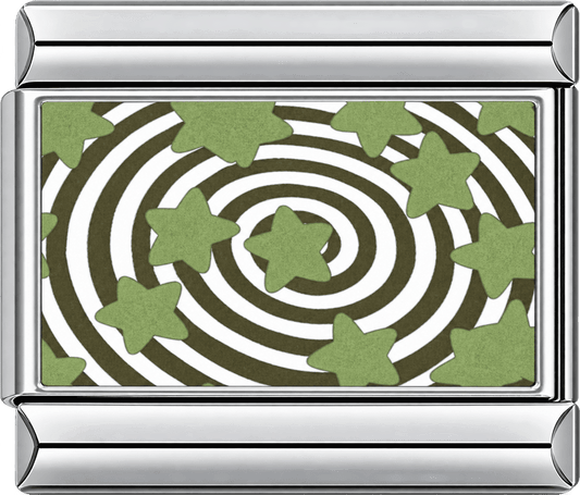 Green Star Swirl Single Charm
