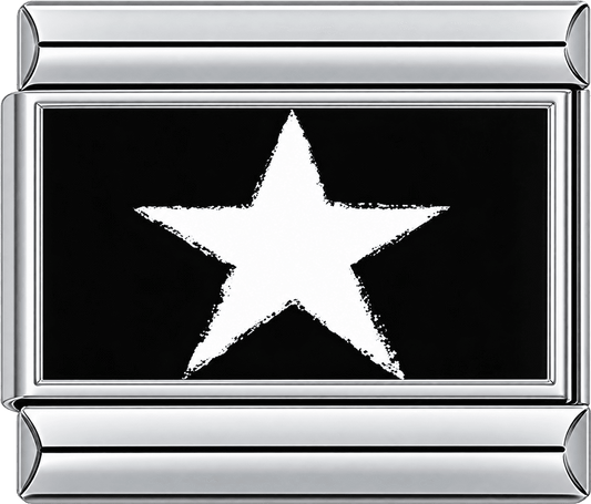 Bold White Star Single Charm