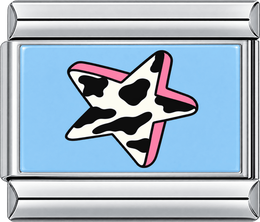 Cow Print Star Single Charm