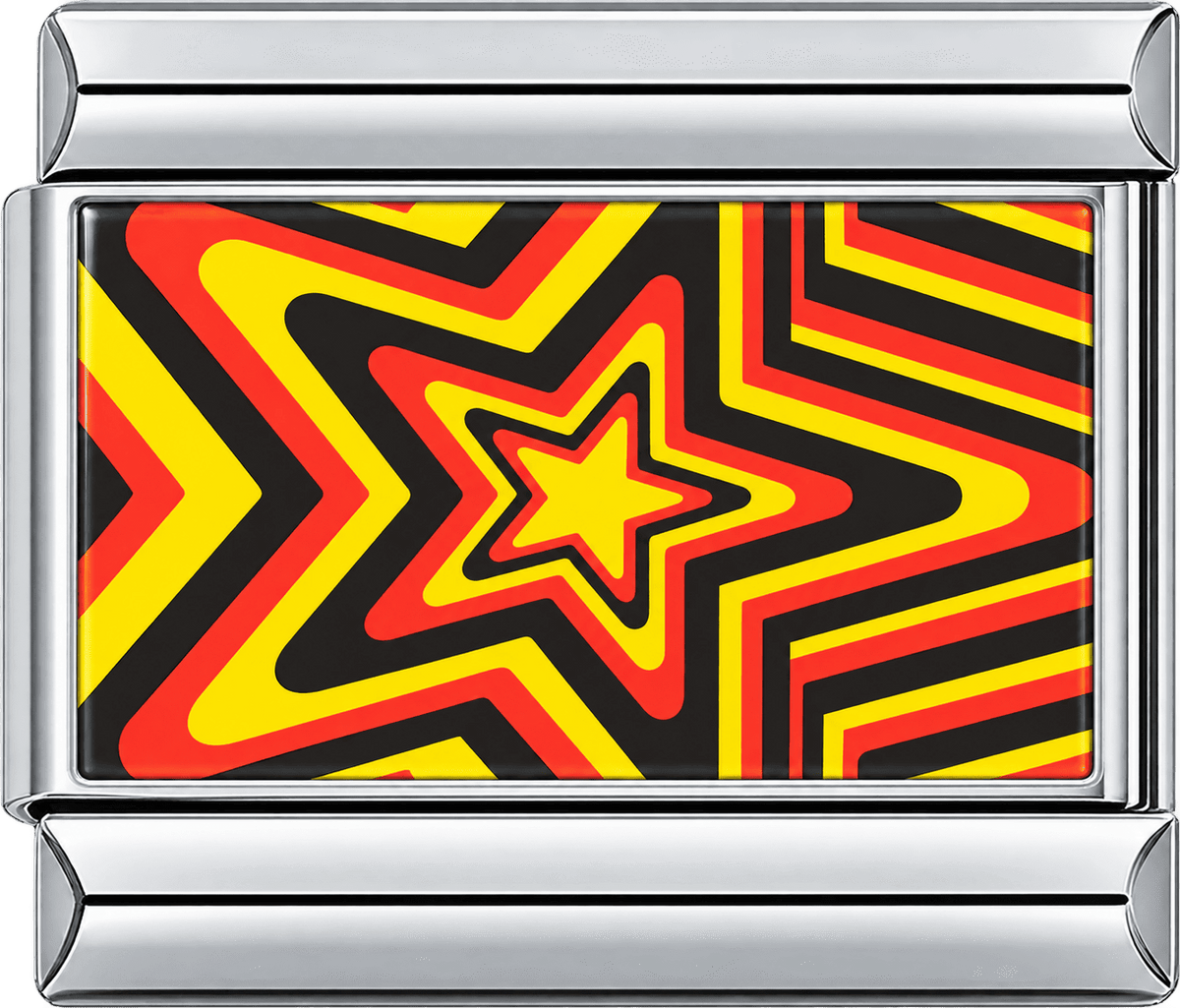 Layered Red Yellow Black Star Single Charm
