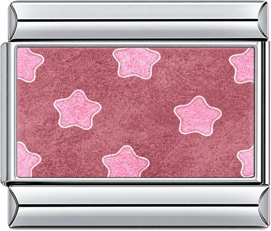 Pink Glitter Star Pattern Single Charm