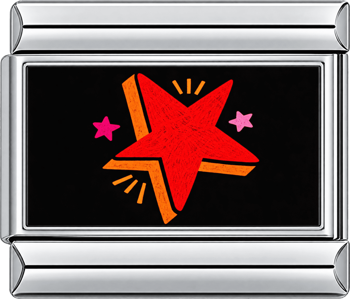 Red Orange Pop Star Single Charm