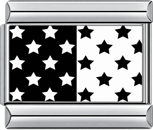 Black & White Split Star Single Charm