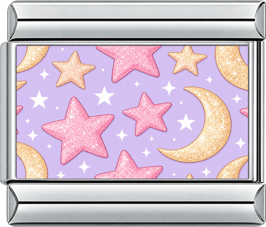 Glitter Moon & Stars Single Charm