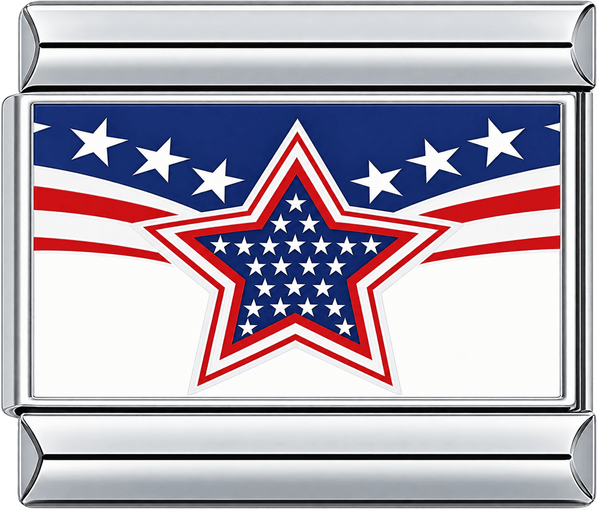 Patriotic Star Banner Single Charm